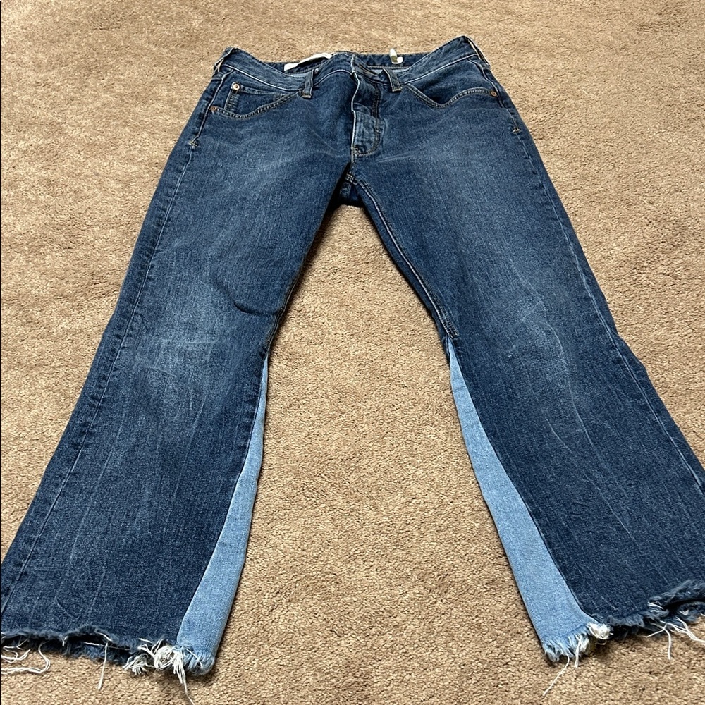 Pilcro Women's Boot Cut Jeans - Dark Blue and Light Blue